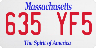 MA license plate 635YF5