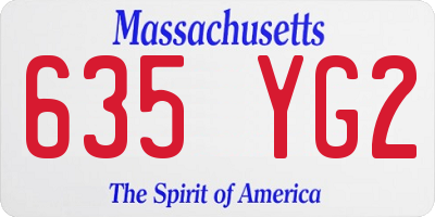 MA license plate 635YG2