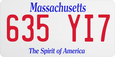 MA license plate 635YI7