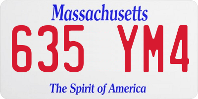 MA license plate 635YM4