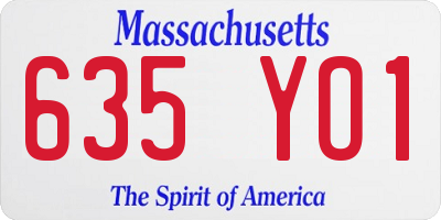 MA license plate 635YO1