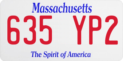 MA license plate 635YP2