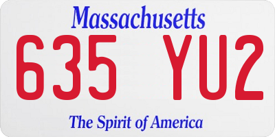 MA license plate 635YU2