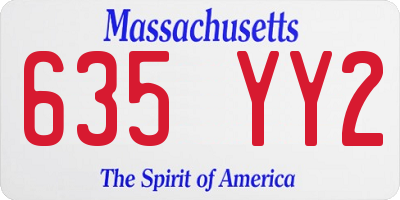 MA license plate 635YY2