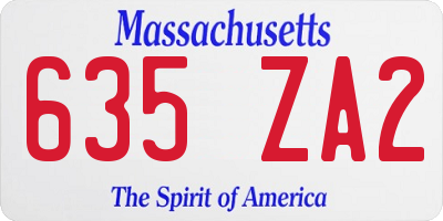 MA license plate 635ZA2