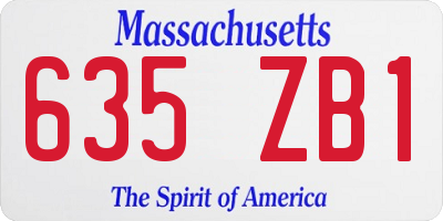 MA license plate 635ZB1