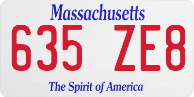 MA license plate 635ZE8