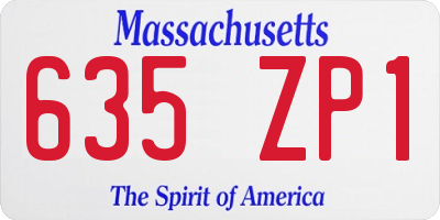 MA license plate 635ZP1
