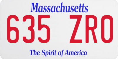 MA license plate 635ZR0