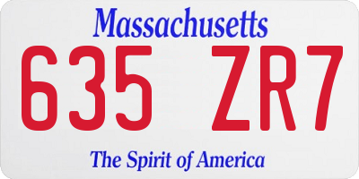 MA license plate 635ZR7