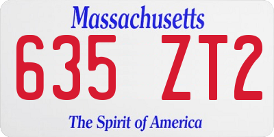 MA license plate 635ZT2