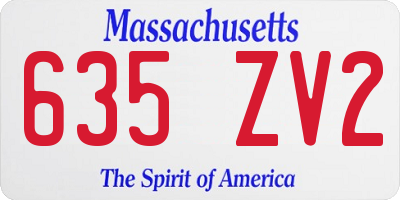 MA license plate 635ZV2