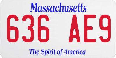 MA license plate 636AE9
