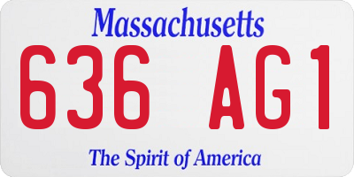 MA license plate 636AG1