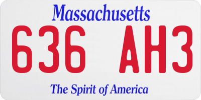 MA license plate 636AH3