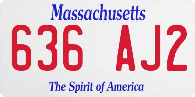 MA license plate 636AJ2