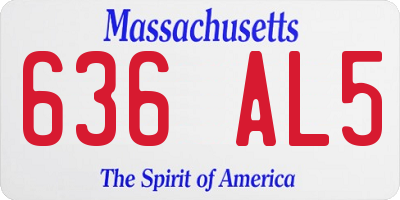 MA license plate 636AL5