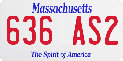 MA license plate 636AS2