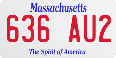 MA license plate 636AU2