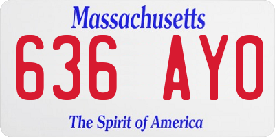 MA license plate 636AY0