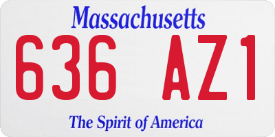 MA license plate 636AZ1