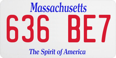 MA license plate 636BE7