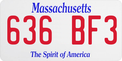 MA license plate 636BF3