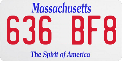 MA license plate 636BF8