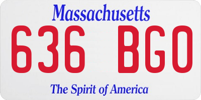 MA license plate 636BG0
