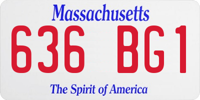 MA license plate 636BG1