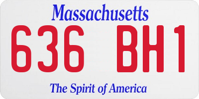 MA license plate 636BH1
