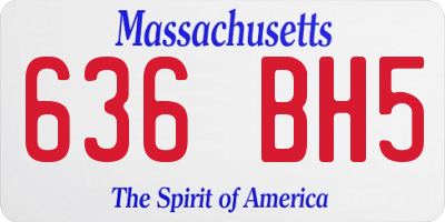 MA license plate 636BH5
