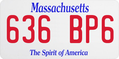 MA license plate 636BP6