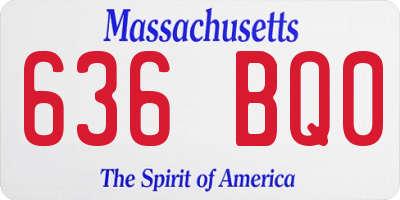 MA license plate 636BQ0