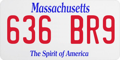 MA license plate 636BR9