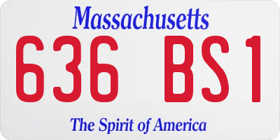 MA license plate 636BS1