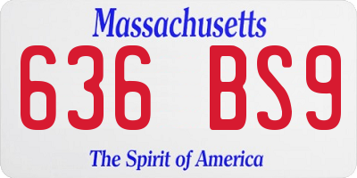 MA license plate 636BS9