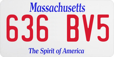 MA license plate 636BV5