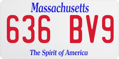 MA license plate 636BV9