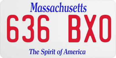 MA license plate 636BX0