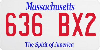 MA license plate 636BX2