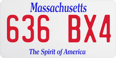 MA license plate 636BX4