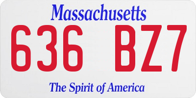 MA license plate 636BZ7