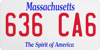 MA license plate 636CA6