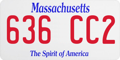 MA license plate 636CC2