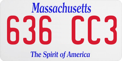 MA license plate 636CC3