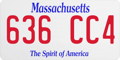 MA license plate 636CC4