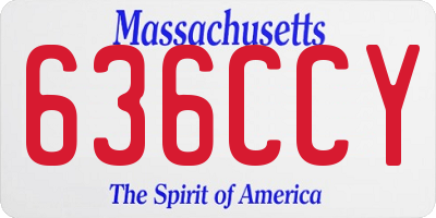 MA license plate 636CCY