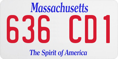 MA license plate 636CD1
