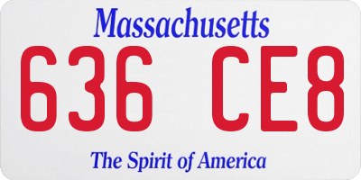 MA license plate 636CE8